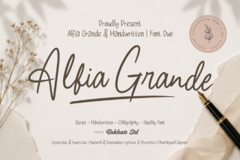 Alfia Grande & Handwritten Font Duo - Handwritten Script Font